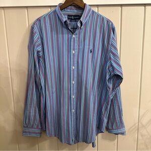 Ralph Lauren Men's Multicolor Striped Button-Up, Size Large, Like New